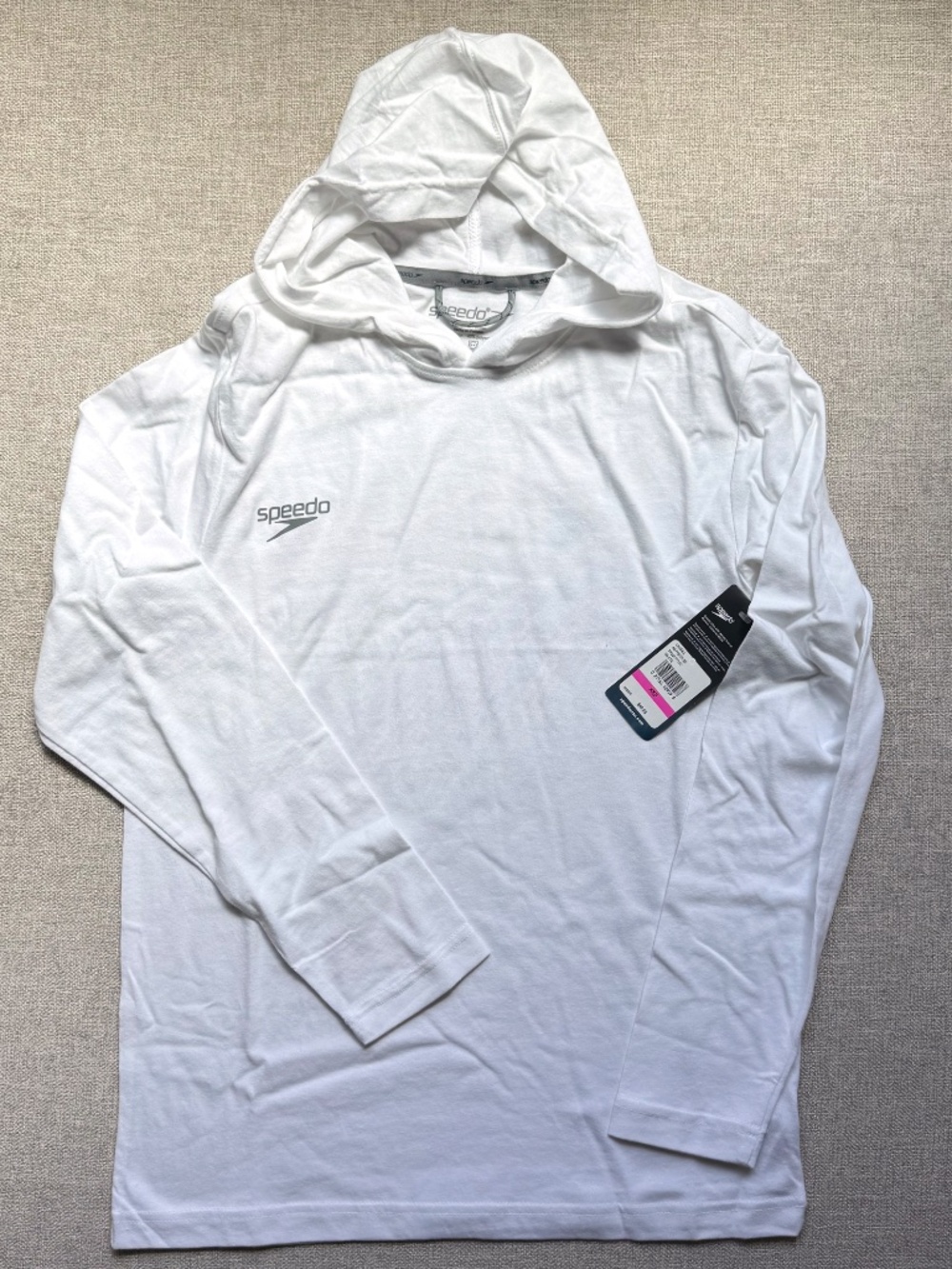 NWT White Speedo Hooded T-shirt (Unisex, size XS)